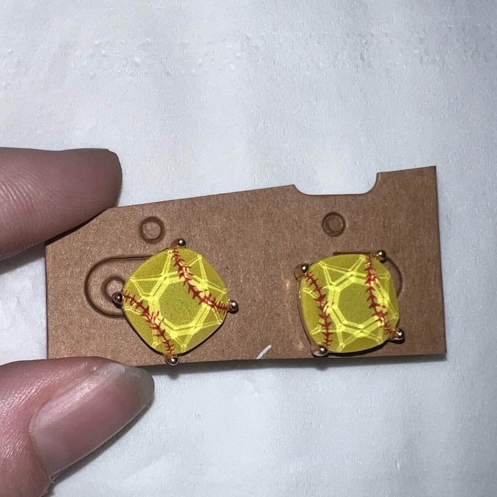 Softball earrings